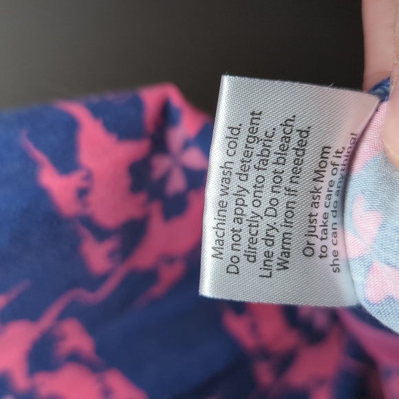 Three Friends Blue and Pink Dress Elbow-Length Sleeves Scallop Hem Girls Size 8 - Picture 4 of 6